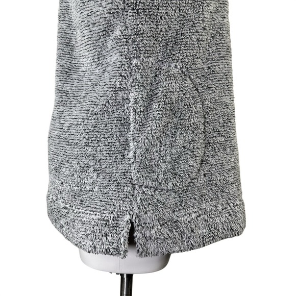 Soft Surroundings Luxe Faux Sherpa 1/4 Zip Pullover Gray Soft Pockets Women's L - Picture 5 of 11